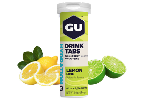 GU NUTRITION, HYDRATION DRINK TABS, LEMON LIME, 12-TAB TUBE