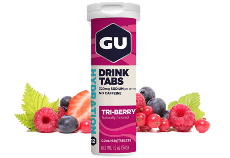 GU NUTRITION, HYDRATION DRINK TABS, TRIBERRY, 12-TAB TUBE